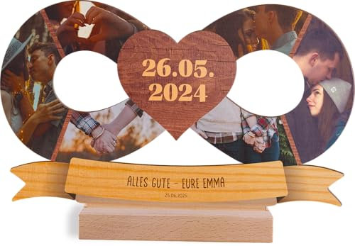 Jahrestag Geschenk für Ihn - Unendlich Holzbild Foto personalisiert - Geschenkideen Für Frauen, Paargeschenk Für Sie, Fotomosaik, Jahrestag Geschenke, Liebesgeschenke