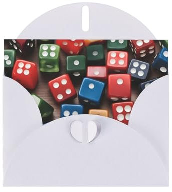 White WHJDPP Games Würfel-Set druckt Grußkarte – hochwertiges Perlglanz-Papier mit Perlglanz und schillerndem Funkel-Effekt