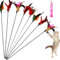 Jouet à Plumes pour Chats,Jouet pour Chat,Jouet Chat Plume,Jouet Interactif pour Chat,Jouets Interactifs pour Chats,Baguette pour Chat,Baguette pour Chaton avec Cloche,Interactive Bâton Jouet,8 Pièces