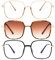 EYEGLSMST 3er-Pack Übergroße Lesebrillen 1,0 für Damen mit Lesesonnenbrille, Große Quadratische Blaulichtfilter Computerleser, Gross UV400 Getönte Sonnen-Leser