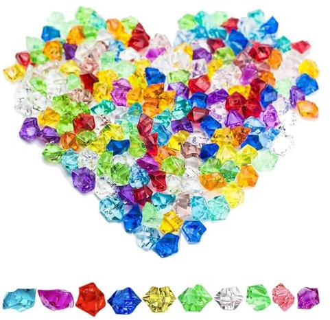 Nurila 100 Stück 25*18mm Glassteine Deko Steine, Farbe Dekosteine für Vasen, Kristall Deko Diamantene Hochzeit für Vase Füller, Tabelle streuen, Hochzeit Dekoration, Party Gunst, Acryl Kristallsteine