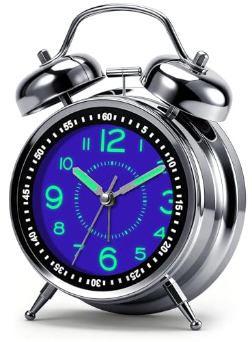 Kssvzz Wecker Laut für Tiefschläfer, Alarm Clock Analog, Vintage Nachttischuhr für Erwachsene, Jugendliche und Kinder, Wecker Schulanfang (Blau)