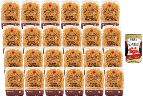 Italian Gourmet Farfalle Pasta italiana glutenfrei 24 x 400g Mais Quinoa | Senza glutine, aus Vollkornreis; formato farfalla per insalate fredde, hält, Gesamtnettogewicht 9,6 kg + Kostenlos Polpa 400g