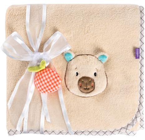 Fehn Kuscheldecke Capybara Clara – Anschmiegsame Schmusedecke | optimal zum Kuscheln, als Krabbelunterlage, Schnuffeltuch oder Zudecke – für zuhause und unterwegs