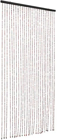 Tyvotrend Pärlgardin färgglad 27 trådar 90 x 175 cm, dörrgardin pärlor bambu