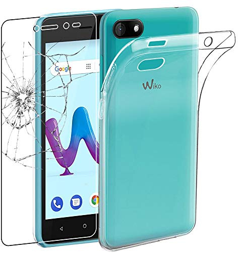 ebestStar - Hülle für Wiko Sunny 3 Sunny3, Silikon Handyhülle Cover, Klar TPU Schutzhülle, Slim Handy Case, Transparent + Panzer Schutz Glas
