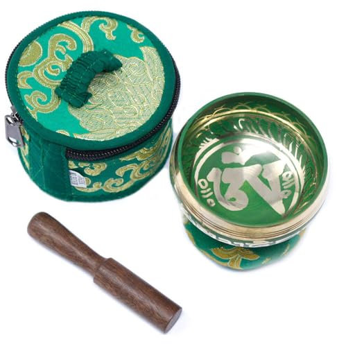 Mini Klangschale Geschenk Set - Grün