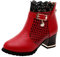 Stivaletti Bassi Donna Stivaletti Donna Estivi Stivali con Tacco Stivali Pioggia Donna Stivali Gomma Donna Boot Donna Inverno (39 EU,Rosso)