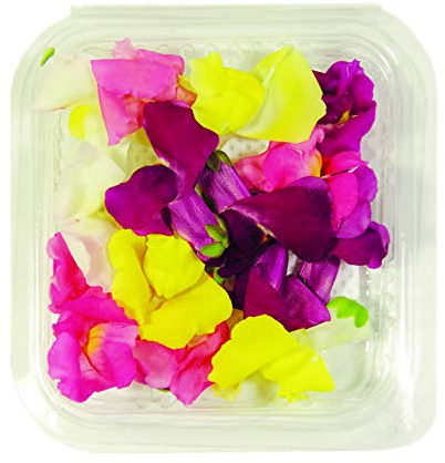 Fiori Commestibili BIOLOGICI - 15 fiori di BOCCA DI LEONE di COLORI ROSA, FUCSIA, VIOLA e GIALLO in vaschetta alimentare di 10 cm x 10 cm x 2 cm - Coltivati in Toscana dall'azienda agricola Carmazzi
