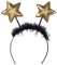 Boland - Sterne Tiara mit Pailletten, Haarreif mit Federn, Kopfschmuck, Kostüm, Karneval, Mottoparty, Silvester