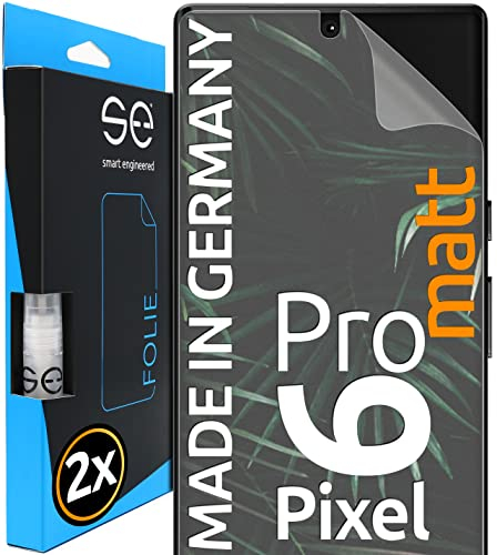 2x se® 3D SCHUTZFOLIE Entspiegelt für Google Pixel 6 Pro,Anti-Staub, 100% Fingerabdruck & FaceID kompatibel, einfache blasenfreie Installation, Ultra-Klar, Stoß-Kratzfest, aus Deutschland