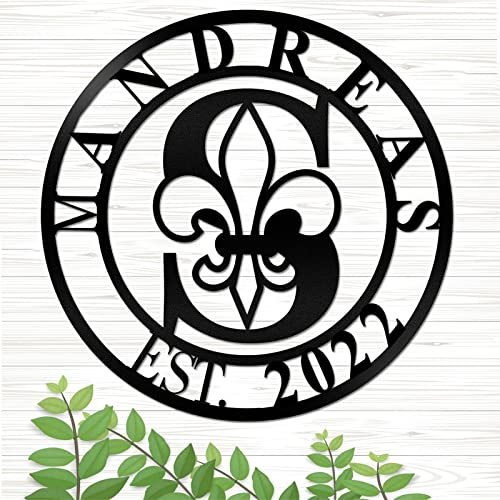 LZXSXZ Custom Monogram, Personalisiert Türschild Monogramm Namensschild mit Namen für die Haustür Personalisierte Geschenke, Selbst Gestalten Kunstdekor für die Haustür Wanddekoration Kunstdekor