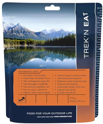 TREK'N EAT Käsenudeln mit Röstzwiebeln PS1000+ – Kalorienreiche Outdoor-Mahlzeit für Expeditionen, Trekking & Notfallvorsorge