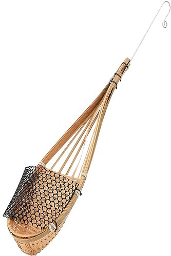 Lot de 5 pots à orchidées à suspendre, en bambou tissé avec crochet, pour treillis, tonnelle, intérieur, extérieur, terrasse, jardin