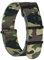 BISONSTRAP Nylon Uhrenarmband für Herren, Einteilige Militär Armband, 20mm, Tarngrün (Schwarze Schnalle)