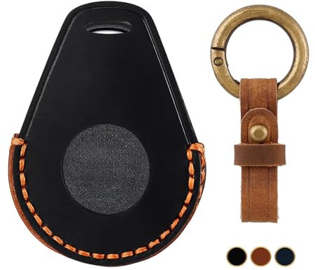 OFF WE GO Motorrad Schlüsselhülle für Harley Davidson Leder Motorradschlüssel Schlüssel Cover mit Schlüsselanhänger Motorrad Schlüssel Schutz Gehäuse Schlüsseletui, Schwarz