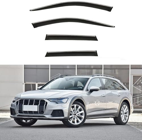 ZHMWT 4 Stück Auto Fenster Visier Regenschutz Windabweiser für Audi A6 C8 Allroad Quattro 2020 2021 2022, Regen Windabweiser Protection Exterieur Zubehör