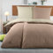 BaSaTex Biber Uni Bettwäsche Set - Bettbezug 4 teilig 2X 135x200 + 2X 80x80 Kissenbezug - kuschelige warme Winter Flausch Bettgarnitur - Taupe Natur