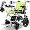 AMITD Rollstuhl Elektrisch Faltbar Leicht 20Km Reichweite 100Kg Tragfähigkeit 400W Motor, 15Kg Aluminiumrahmen, 10Ah Lithium Batterie, 360° Dual Controller, Sicherheitsbremse, Allgelände