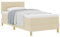 vidaXL Boxspringbett mit Matratze Creme Polsterung 90X200 cm Stoff für Erwachsene solide Buchenbeine einfache Montage und Bequeme Matratze. Rahmen Queen Leinen Zeitgenössisch Einzel Erwachsene