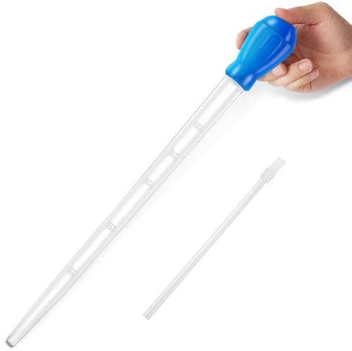27.7 Zoll (70 cm) Extra Lange Aquarium Spritze, 50 ml Wasserwechsel Siphon zur Aquariumreinigung und Mulmabsaugung für Fischbecken, in Blau