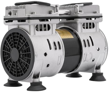 Ölfreie Vakuumpumpe 550W 120L/min Aluminium Unterdruckpumpe mit Kupfermotor & Schalldämpfer Leise Industrie Vakuum Pumpe für Labor Medizin & Lebensmittelverarbeitung