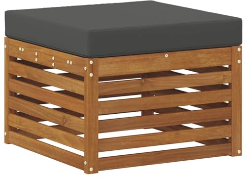 vidaXL Outdoor-Fußhocker Massivholz Akazie Natur, Balkonmöbel, modernes Gartendesign, wetterfest für entspannte Stunden im Freien, modulares Sofa