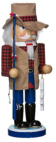 Kurt Adler 15-Inch Wooden Fisherman Nutcracker, Multi Color