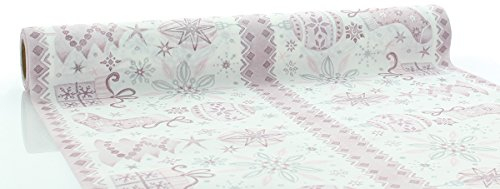 Sovie HOME Tischläufer Jolina in Pflaume aus Linclass® Airlaid, Weihnachtstischläufer stoffähnlich, ideal für Advent, Winterfeiern & Weihnachten, 40cmx4,80m, 1 Stück
