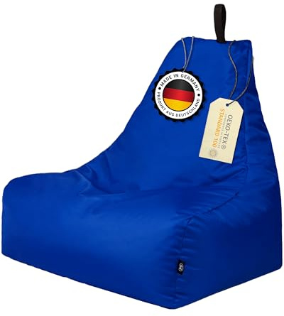 PATCH HOME Lounge Sessel XL Gamer Sessel Sitzsack Sessel Sitzkissen In & Outdoor geeignet fertig befüllt | XL - Blau - in 2 Größen und 25 Farben