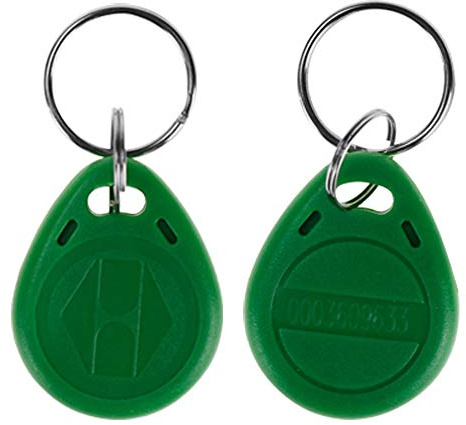 LIBO 125KHz Smart ID Key Tag Card RFID Access Control Key Card Proximity EM4100 TK4100 Keyfobs Keychains NFC Token Badge Holder (Pack of 100, Green)