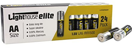 Lighthouse Torches L/HBATAA24 AA Alkaline Batteries 24 Pack