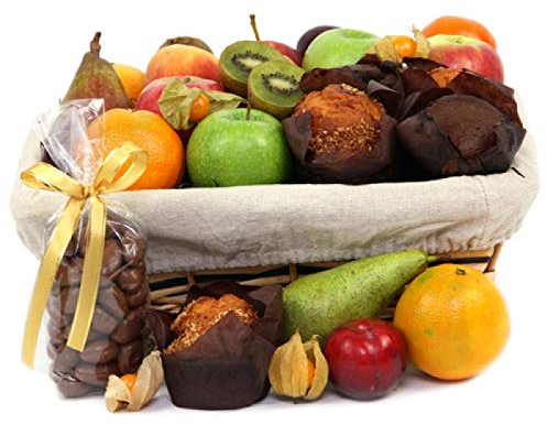 Fruit And Muffins Hamper - Fruit Gift Baskets and Gift Hampers with Next Day UK delivery with Personal Message attached