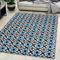 Teppich Wohnzimmer Kurzflor Blau Modern Geometrisch Muster Öko-Tex 250 x 350 cm