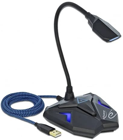 Delock Desktop USB Gaming Mikrofon mit Schwanenhals und Mute Button, 66330