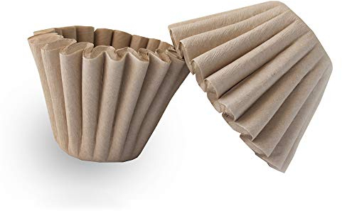 Lot de 50 filtres à café biodégradables en papier non blanchi pour la maison et le bureau, 1 à 4 tasses, marron naturel