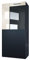 Vladon Stand-/Hänge Vitrine Movie, Schwarz matt/Creme Hochglanz - Moderne Glasvitrine - (BxHxT): 50,5 x 111 x 32,5 cm