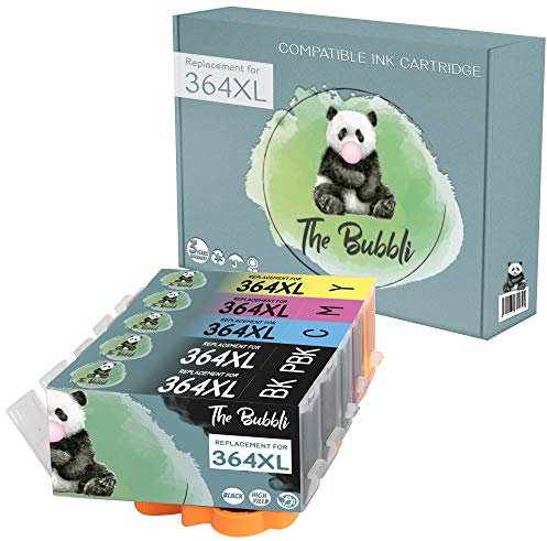 The Bubbli Original | 364 364XL Kompatible Druckerpatronen für HP Photosmart 7520 C310A 7510 C410a C309g C6380 C309a D7560 D5460 B8550 C410b C309n C6324 C5324 C6388 D5468 C5380 (5er Pack)