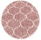 Carpetsale24, Tapis à Poils Longs Rose 80 cm Rond Design Scandinave, Tapis Shaggy Doux et Moelleux pour Salon-Salle à Manger ou Chambre