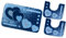emmevi Badezimmer-Teppich, weich, rutschfest, saugfähig, waschbar, modern, Modell ITACA, 3-teiliges Set, blau