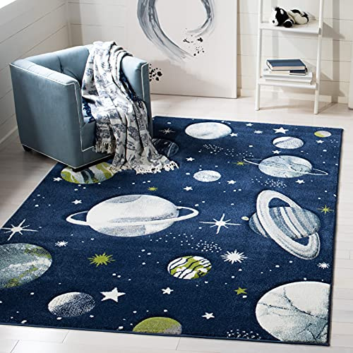 Safavieh Zeitgenössische Teppich für Wohnzimmer, Esszimmer, Schlafzimmer - Carousel Kids Collection, Kurzer Flor, Mehrfarbig, 160 X 229 cm