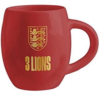 FOCO Officially Licensed World Cup Euros Football England 3 Lions Slogan FootballTea Tub Mug