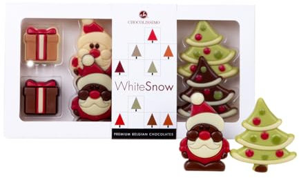 CHOCOLISSIMO - Weihnachtspralinen - Schokolade Geschenk Weihnachten - alkoholfrei - 6 Schokoladenfiguren - Weihnachtsmann, Weihnachtsschokolade, Nikolaus Geschenk Kinder, Mädchen, Junge, Frau, Mann