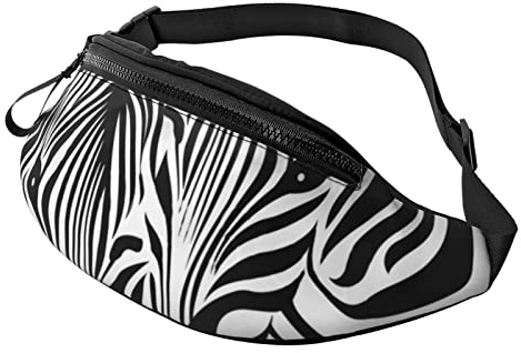 KTQUZCLF Unisex Bauchtasche, abstraktes Tier-Zebra-Bauchtasche mit Kopfhöreranschluss, verstellbarer Gürtel für Workout, Wandern, Männer und Frauen, siehe abbildung, 35 x 14cm