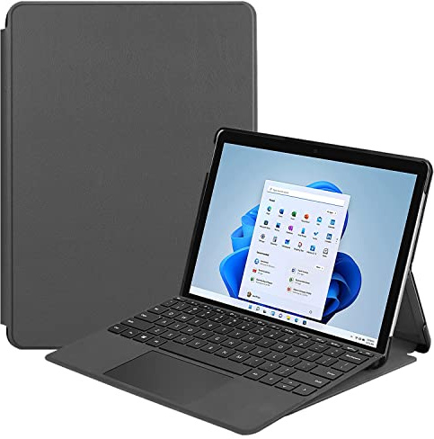 Lobwerk Case für Microsoft Surface 8 Pro 13 Zoll Schutzhülle Tasche mit Standfunktion und Auto Sleep/Wake Funktion in Grau