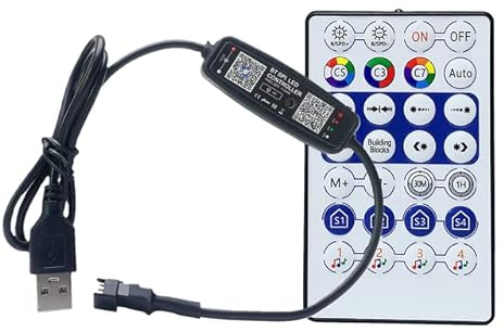 WS2812B LED-Controller für 3-polige Pixel-LED-Lichtleiste SK6812 WS2811 WS2812 Lampe DC USB 28 Tasten Fernbedienung Bluetooth Musik Controller (USB Terminal mit Fernbedienung)