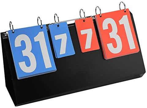 AYNEFY Scoreur Tableau de Score Pliable, Tableau d'Affichage en Plastique à 4 Chiffres pour Football, Volley-Ball, Tennis, Compteur de Points