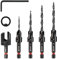 EZARC Countersink Drill Bit Set 7pcs, 4Pcs Tapered Countersink Drill Bits for Wood, Wood Counter Sink Bits,1 Wood Plug Cutter, 1 Stop Collar, 1 Hex Wrench, Counter Sinker Drill Bit Set for Woodworking