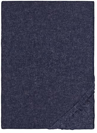 biberna 0841380 Spannbetttuch Melange-Flanell (Matratzenhöhe max. 22 cm) 1x 90x190 cm - 100x200 cm Marine