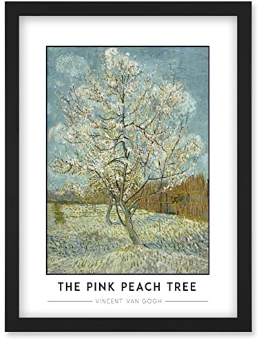 Wee Blue Coo Vincent Van Gogh The Pink Peach Tree Post-Impressionist Painting Artwork Framed Wall Art Print A4